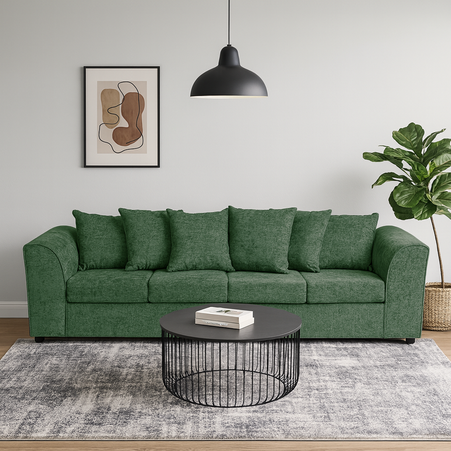Monaco Chenille Fabric 4 Seater Sofa