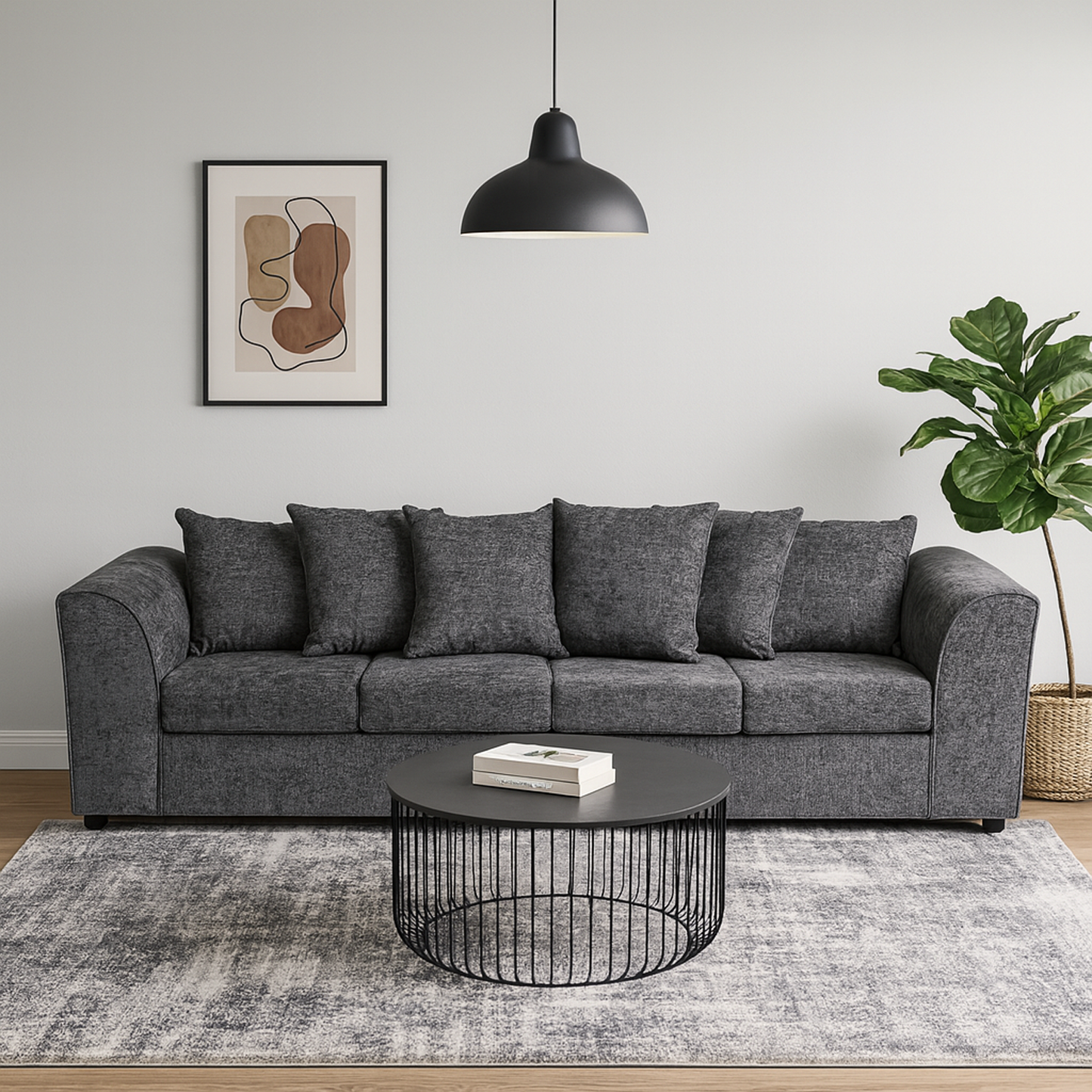 Monaco Chenille Fabric 4 Seater Sofa