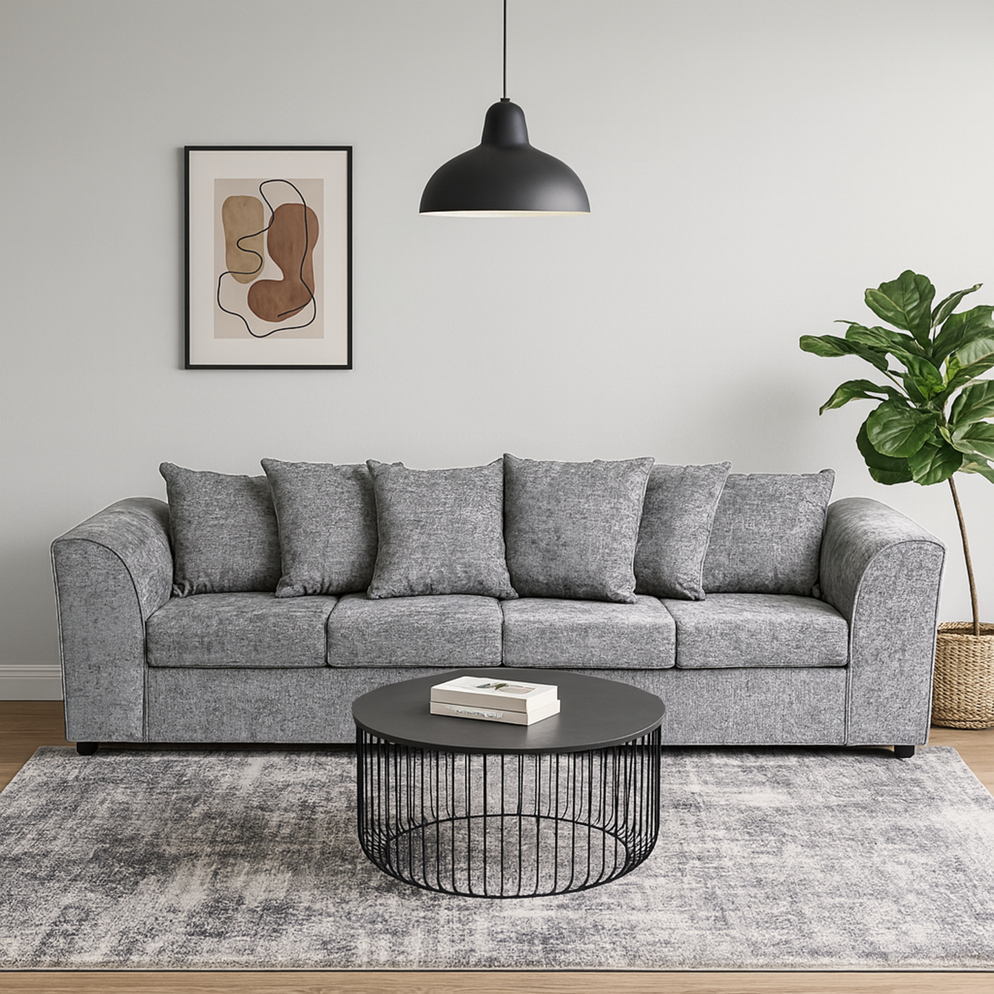 Monaco Chenille Fabric 4 Seater Sofa