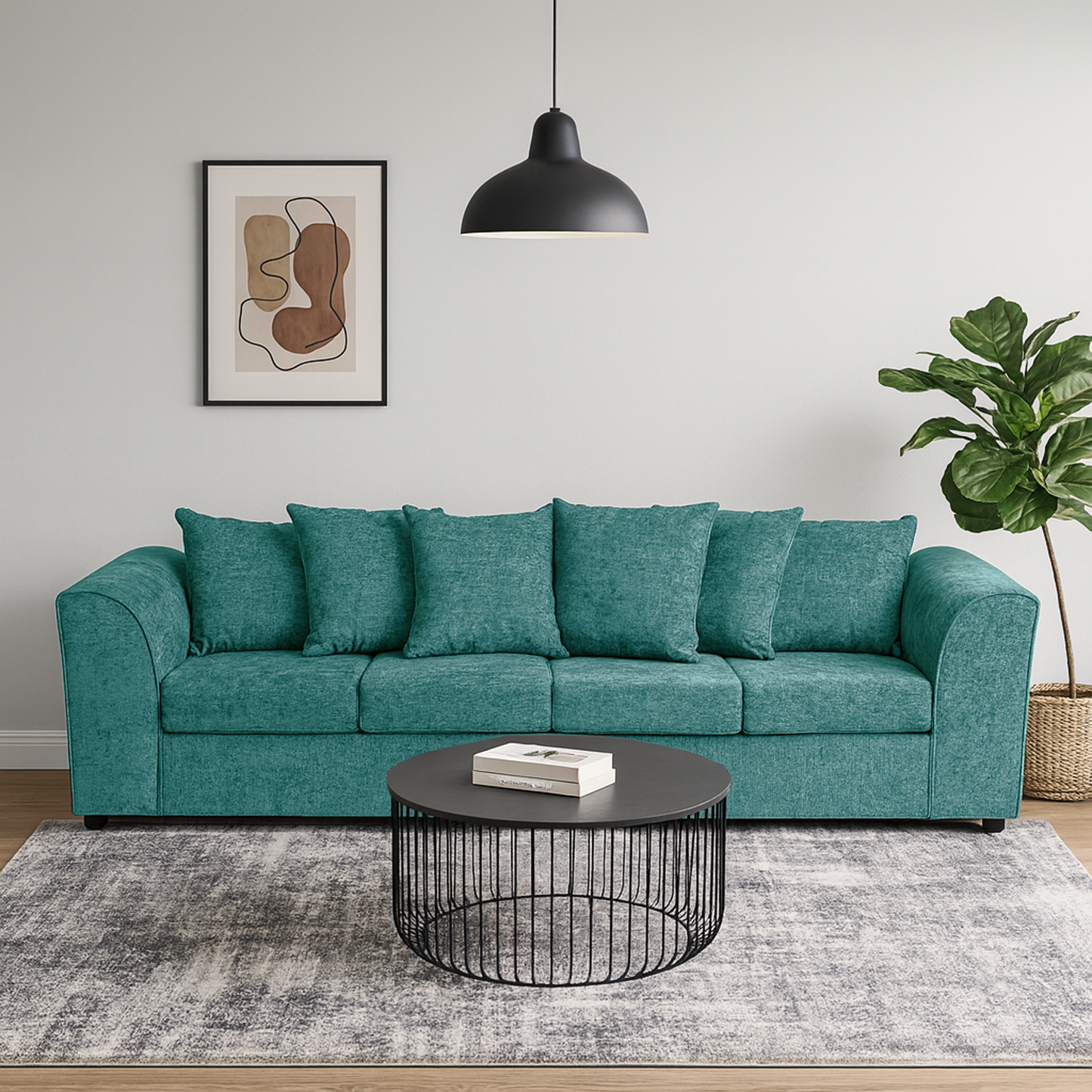 Monaco Chenille Fabric 4 Seater Sofa