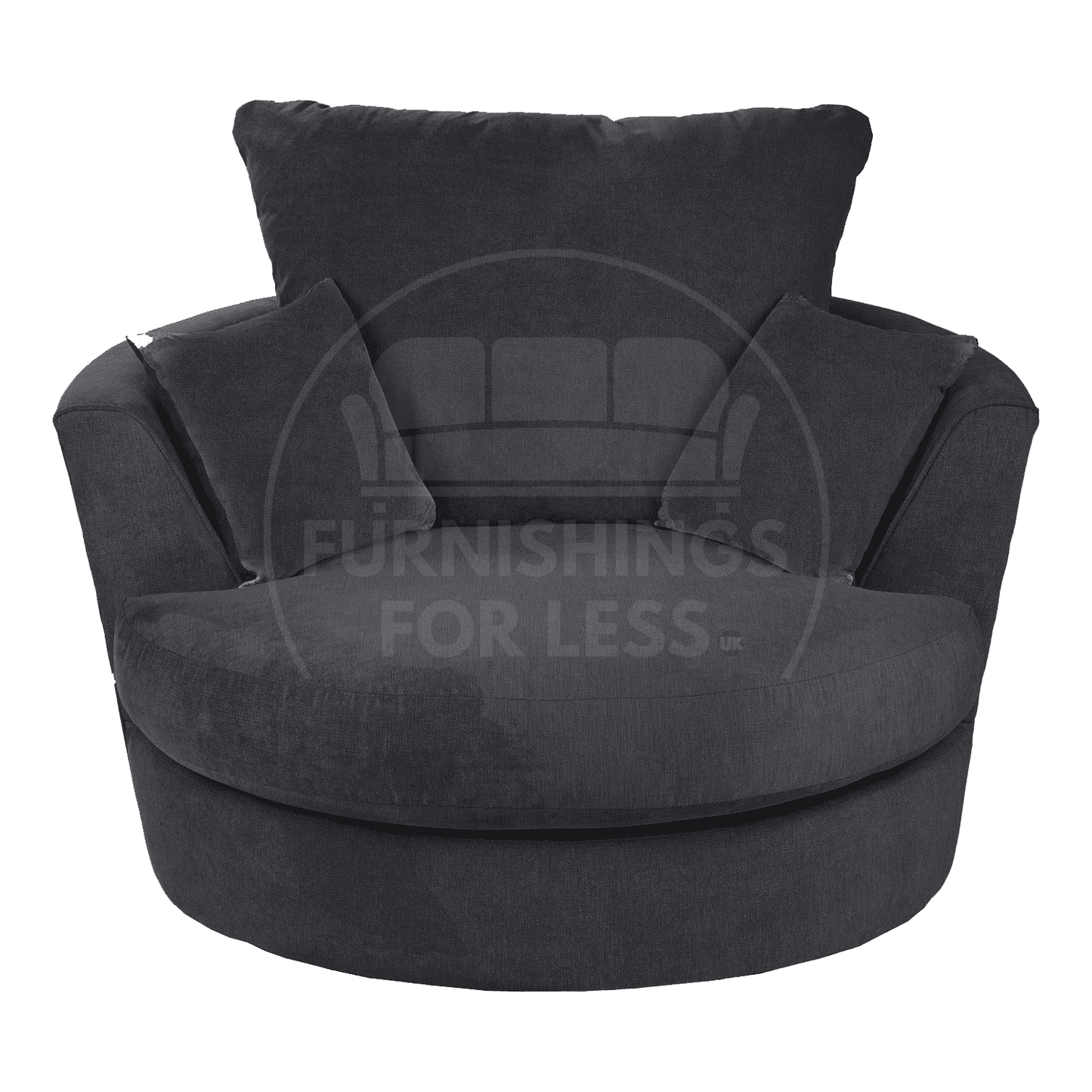 Casper Chenille Fabric Swivel Chair - 4
