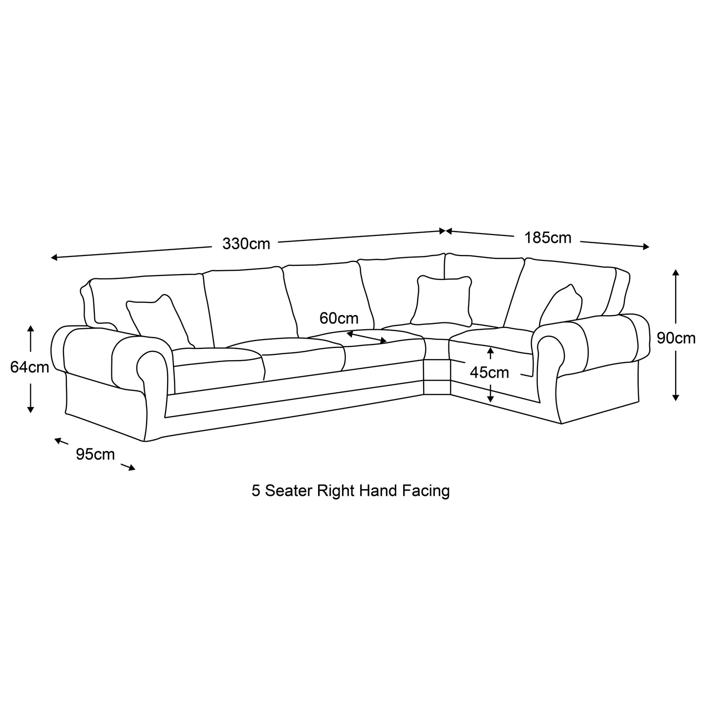Chelsea Crushed Velvet Full Back 5 Seater L Shaped Corner Sofa - 2