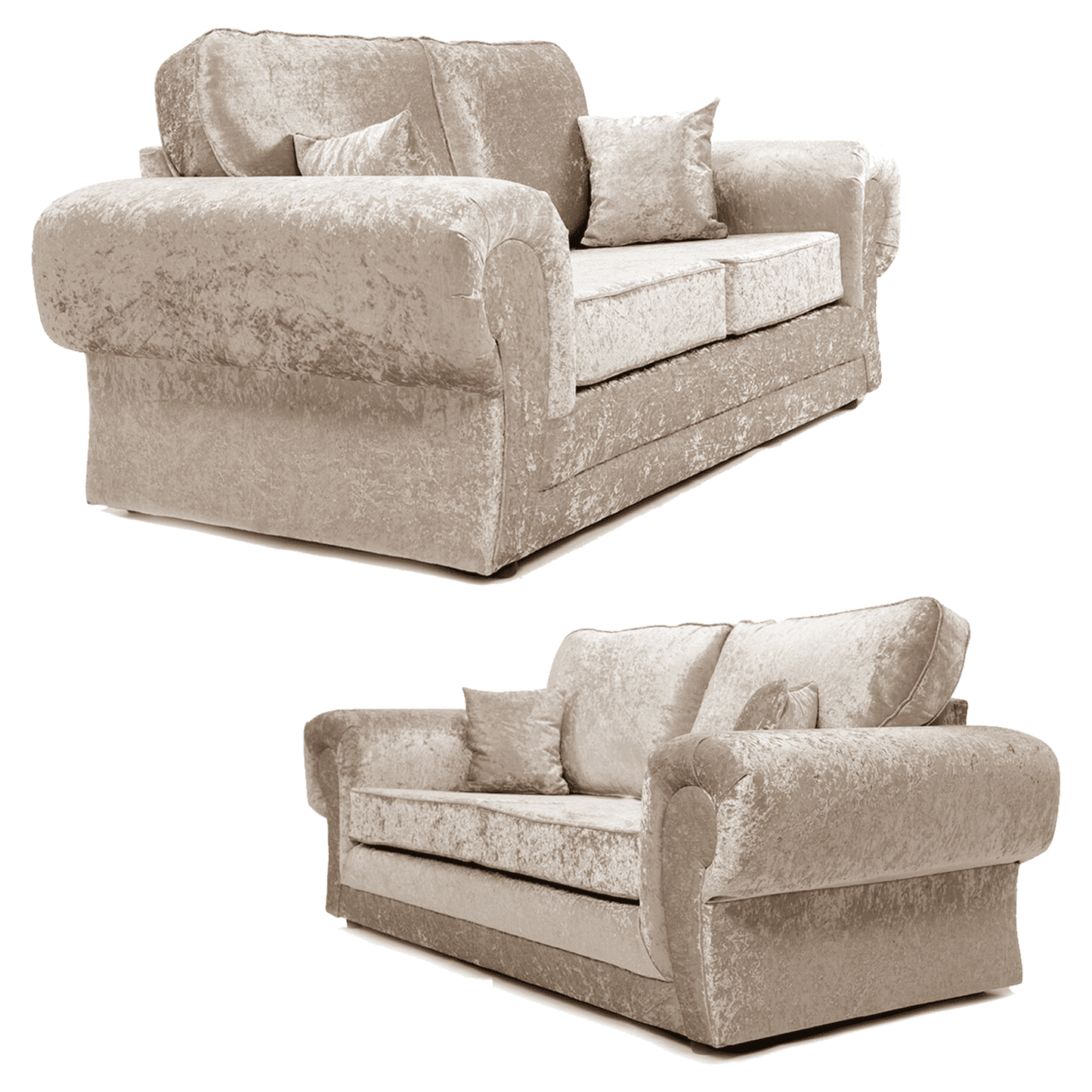Chelsea Crushed Velvet Full Back Sofa Suite - 2