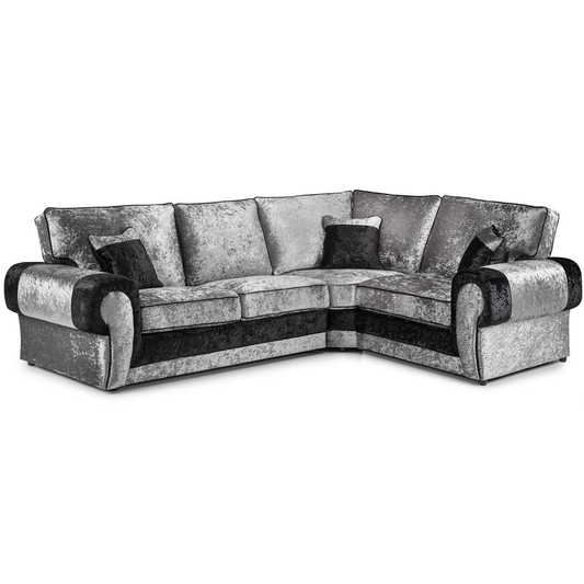 Chelsea Crushed Velvet Full Back 4 Seater L Shaped Corner Sofa