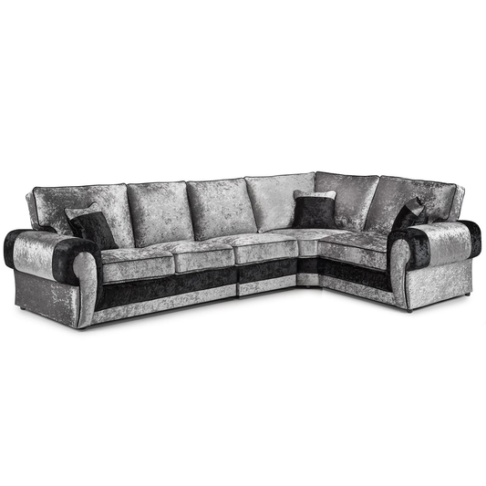 Chelsea Crushed Velvet Full Back 5 Seater L Shaped Corner Sofa