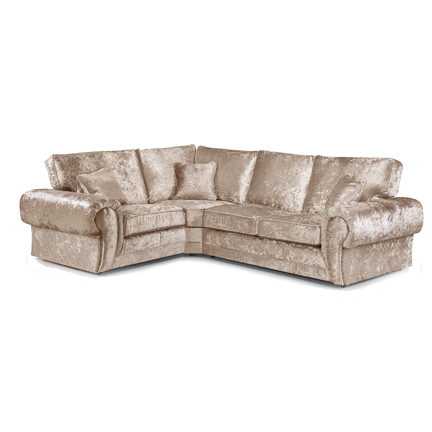 Chelsea Crushed Velvet Full Back 4 Seater L Shaped Corner Sofa