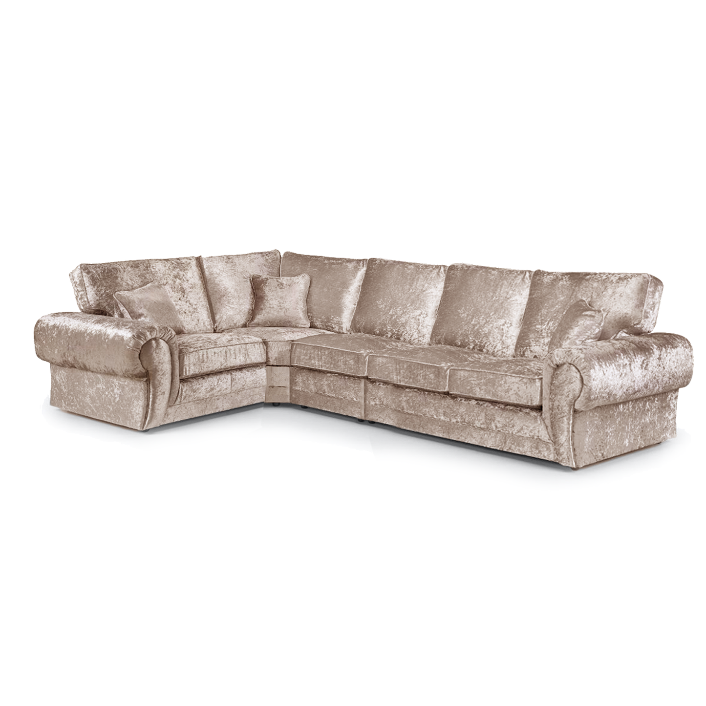 Chelsea Crushed Velvet Full Back 5 Seater L Shaped Corner Sofa