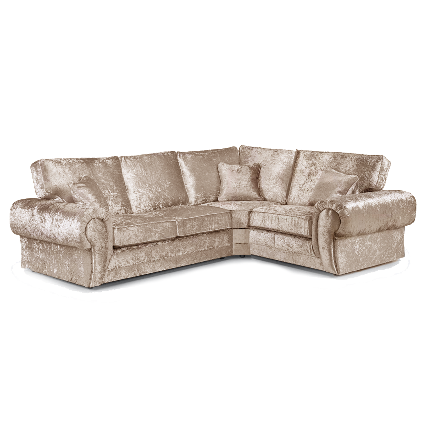 Chelsea Crushed Velvet Full Back 4 Seater L Shaped Corner Sofa