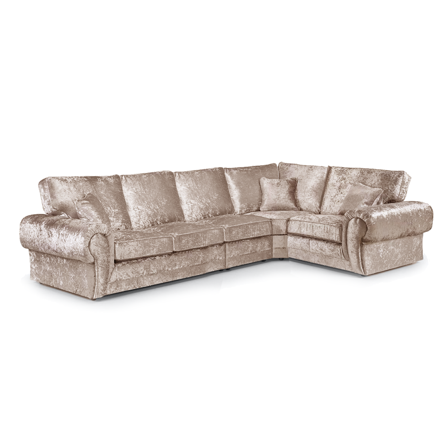 Chelsea Crushed Velvet Full Back 5 Seater L Shaped Corner Sofa
