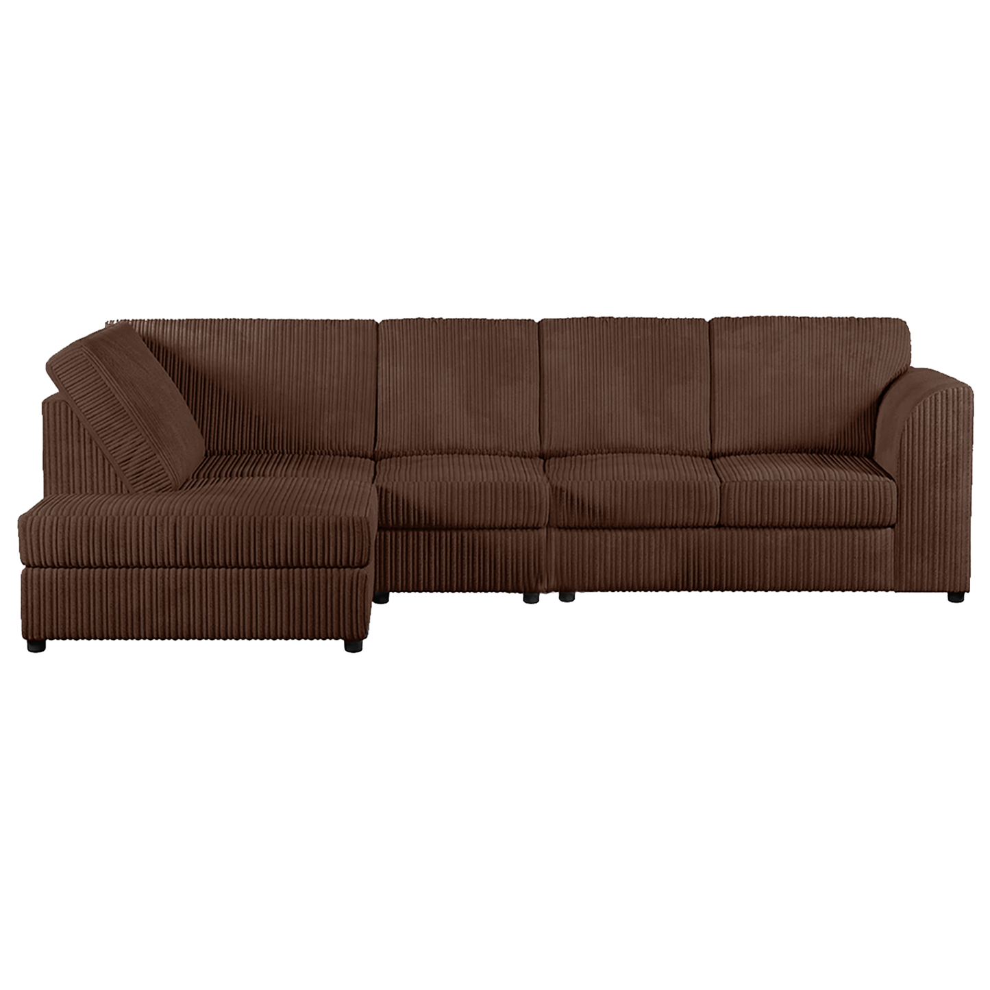Luxor Full Cord Fabric 5 Seater Corner Sofa Full Back