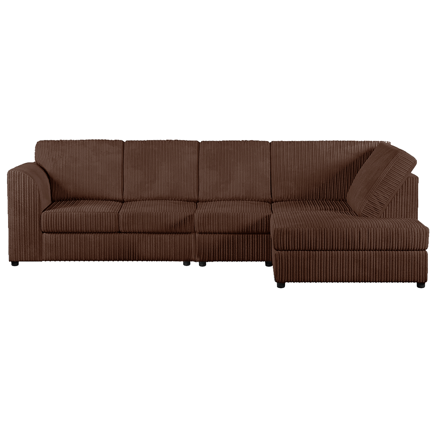 Luxor Full Cord Fabric 5 Seater Corner Sofa Full Back