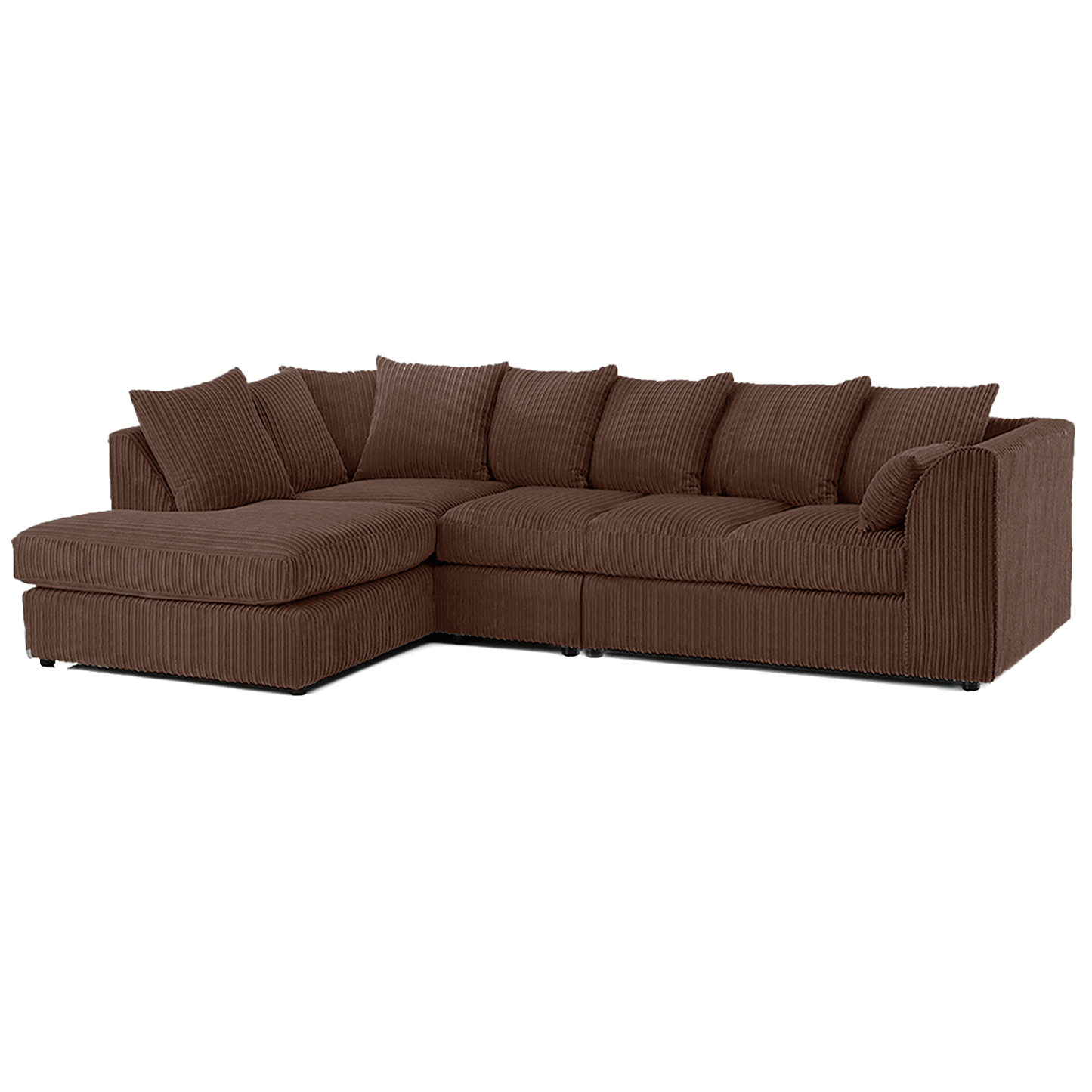 Luxor Full Cord Fabric 5 Seater Corner Sofa Scatter Back