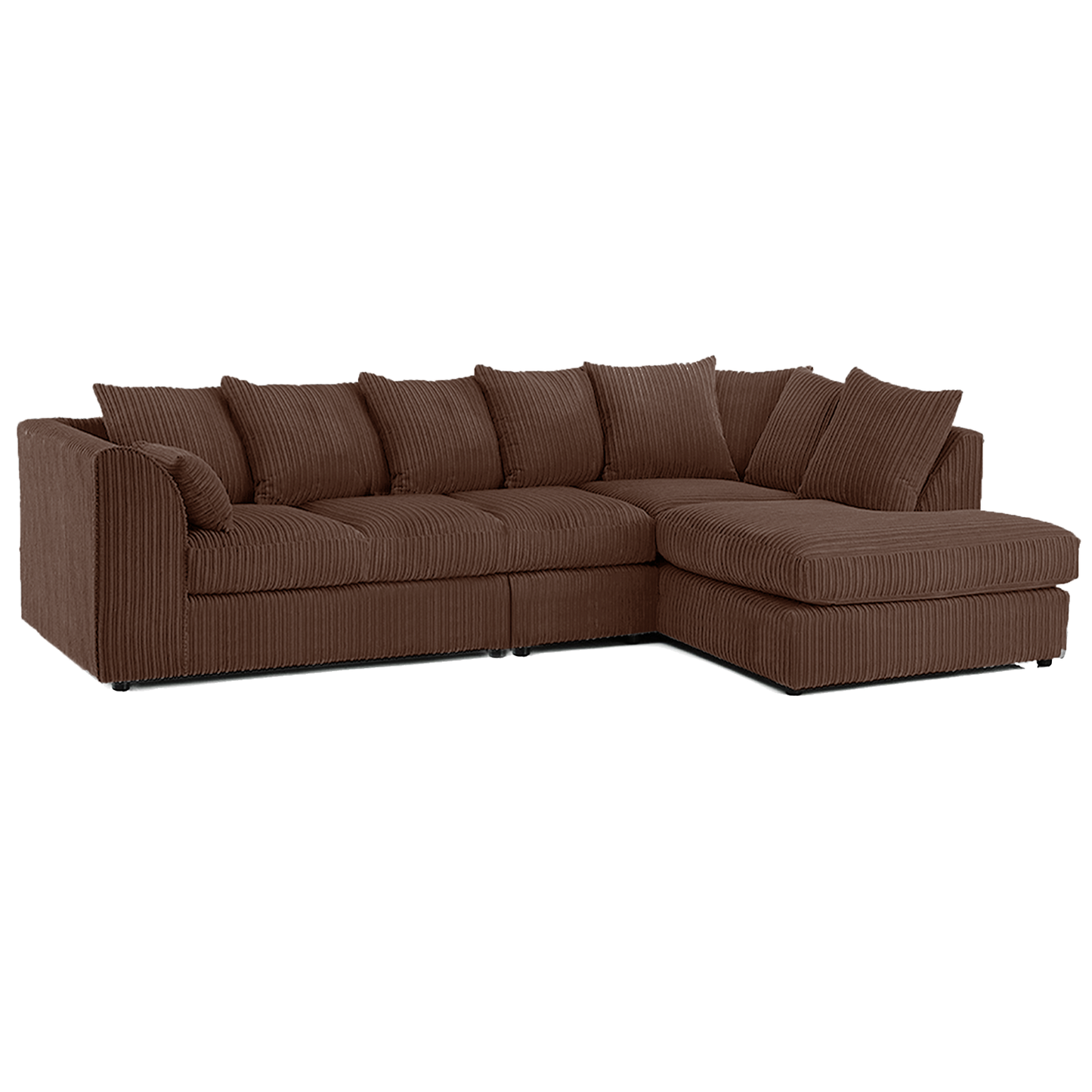 Luxor Full Cord Fabric 5 Seater Corner Sofa Scatter Back