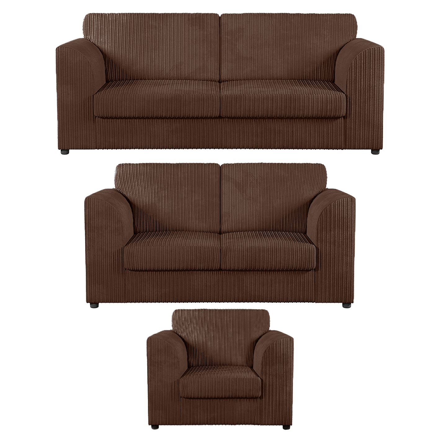 Luxor Full Jumbo Cord 3 Piece Suite - Full Back
