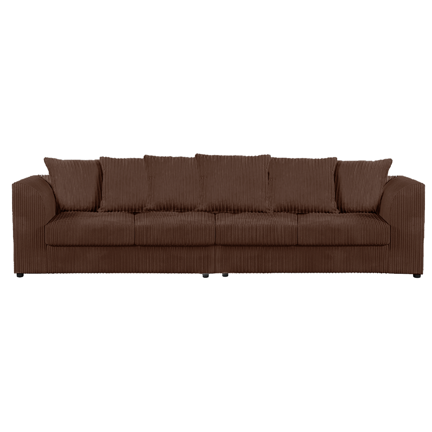 Luxor Cord Long Fabric 4 Seater - Scatter back