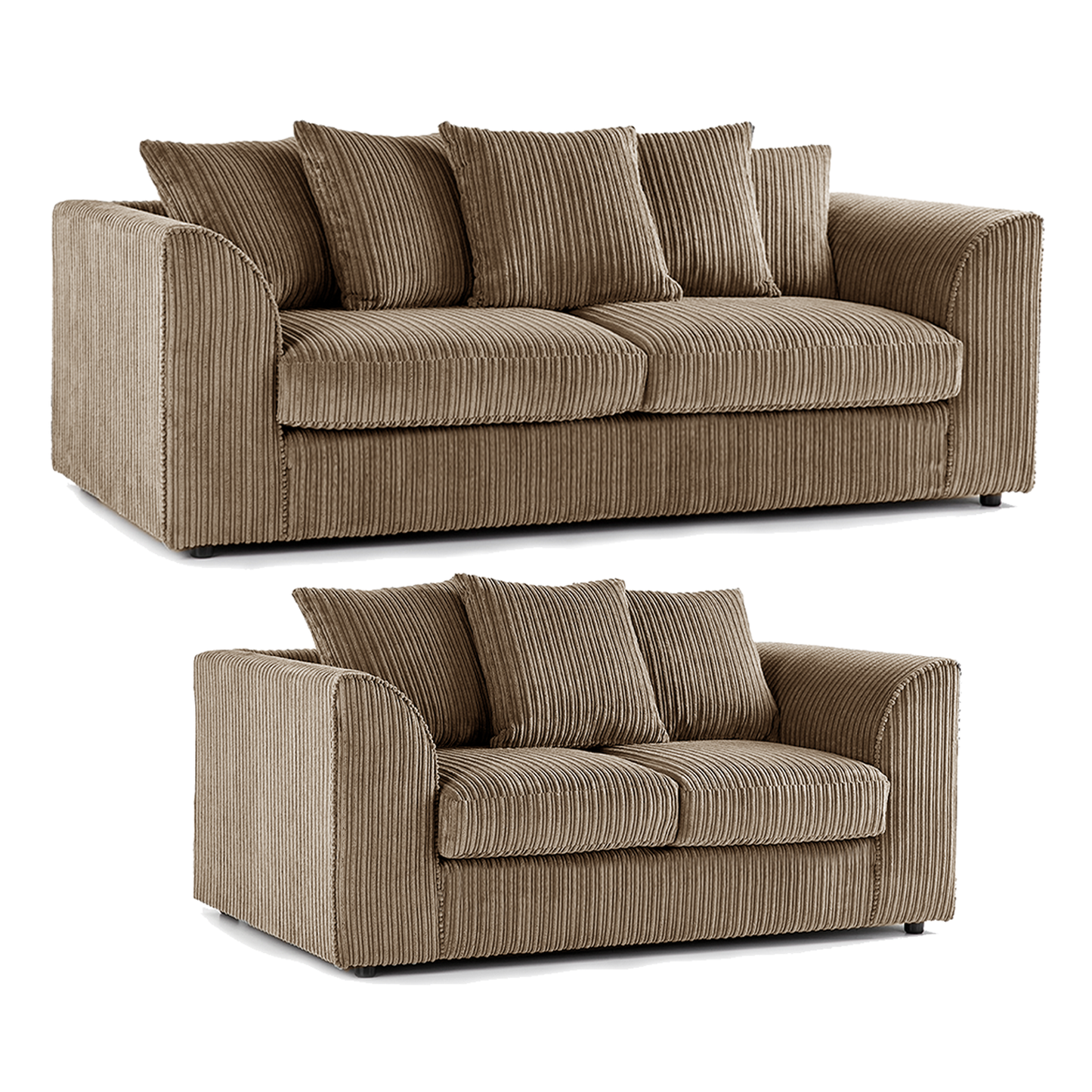 Luxor Full Jumbo 3 + 2 Seater Sofa Set - Scatter Back