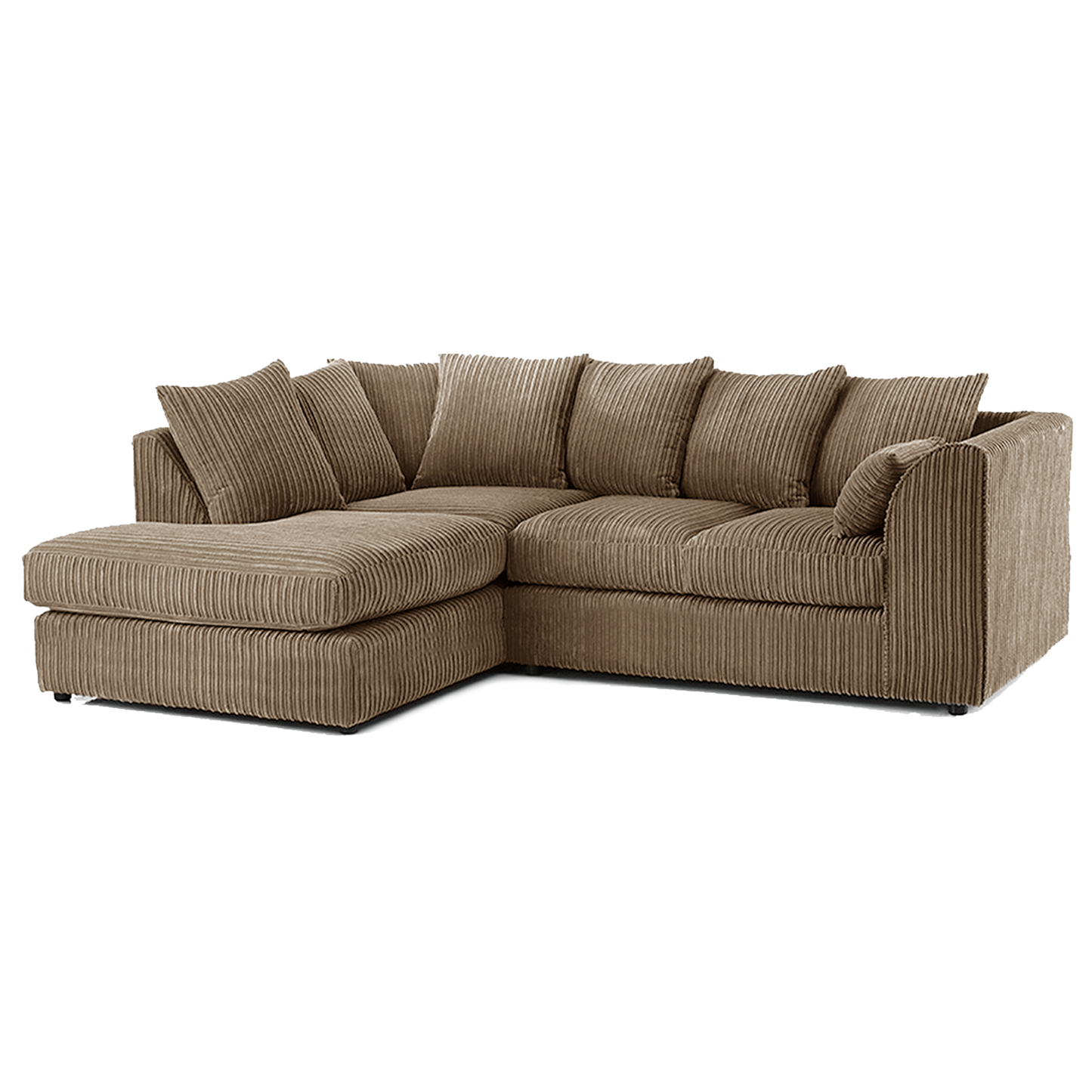 Luxor Cord Fabric 4 Seater Corner Sofa Scatter Back
