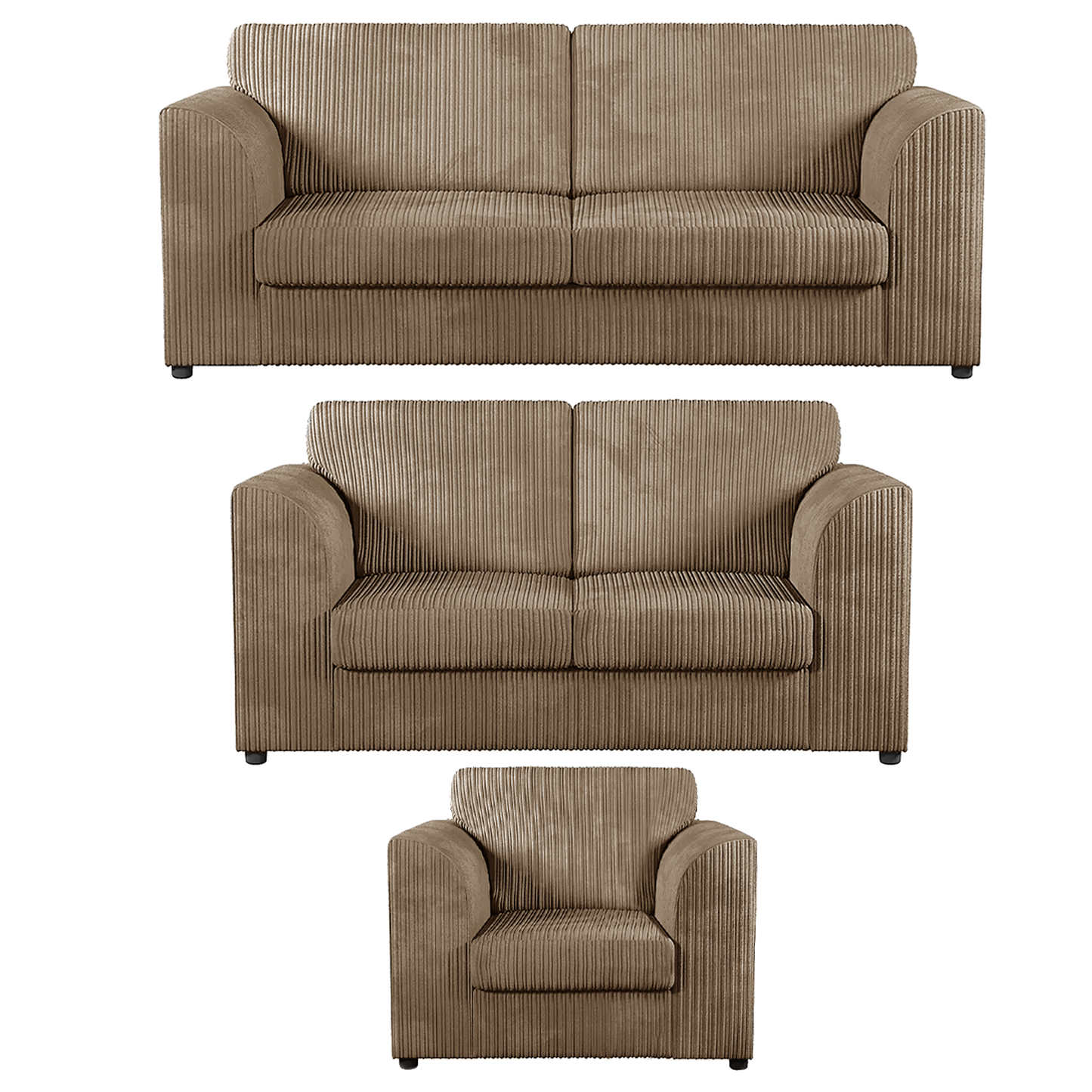 Luxor Full Jumbo Cord 3 Piece Suite - Full Back