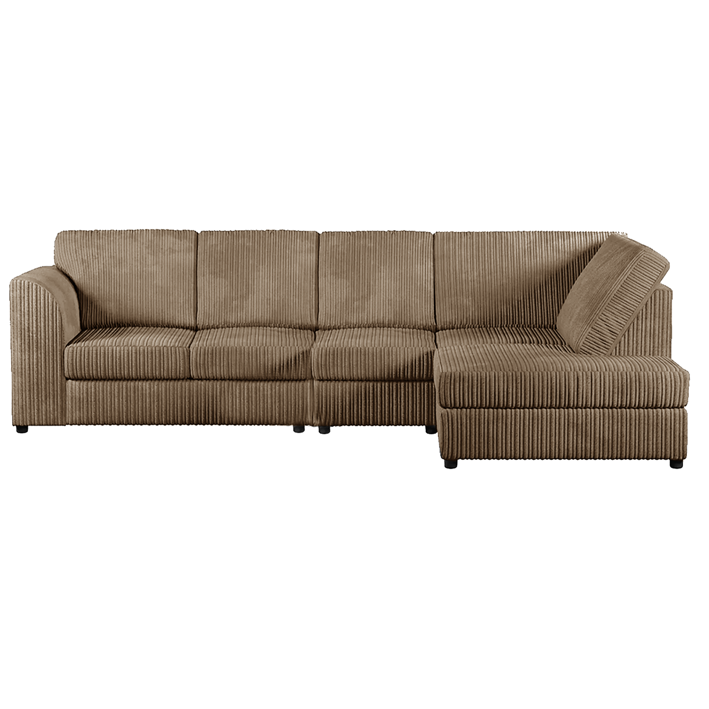 Luxor Full Cord Fabric 5 Seater Corner Sofa Full Back