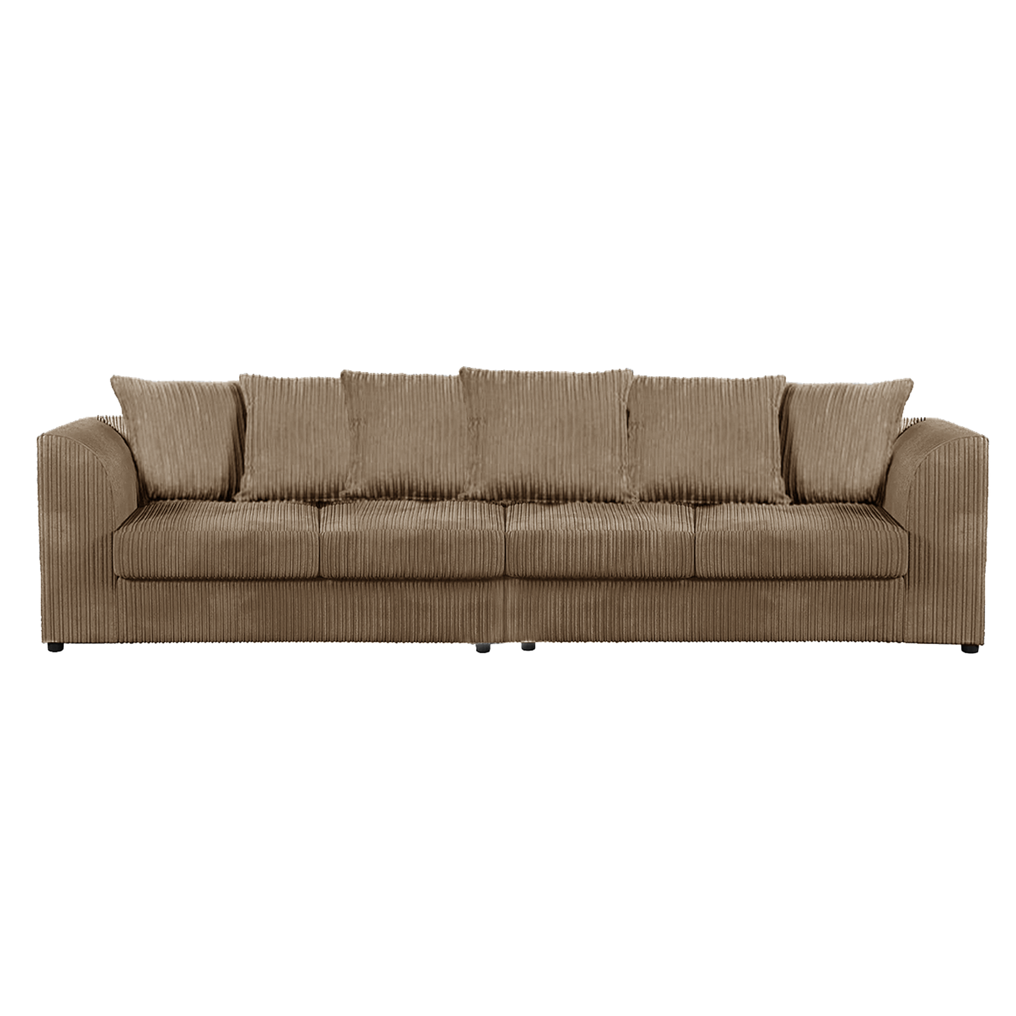 Luxor Cord Long Fabric 4 Seater - Scatter back