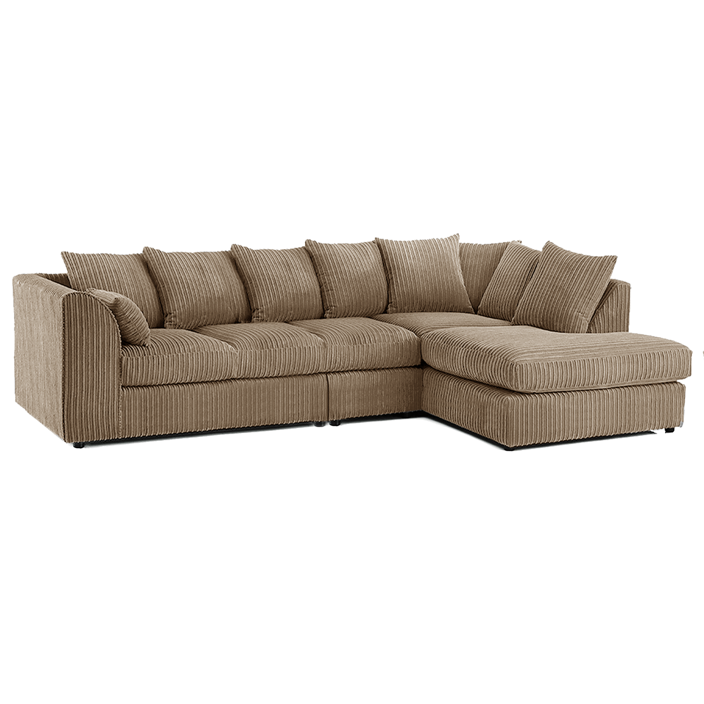Luxor Full Cord Fabric 5 Seater Corner Sofa Scatter Back