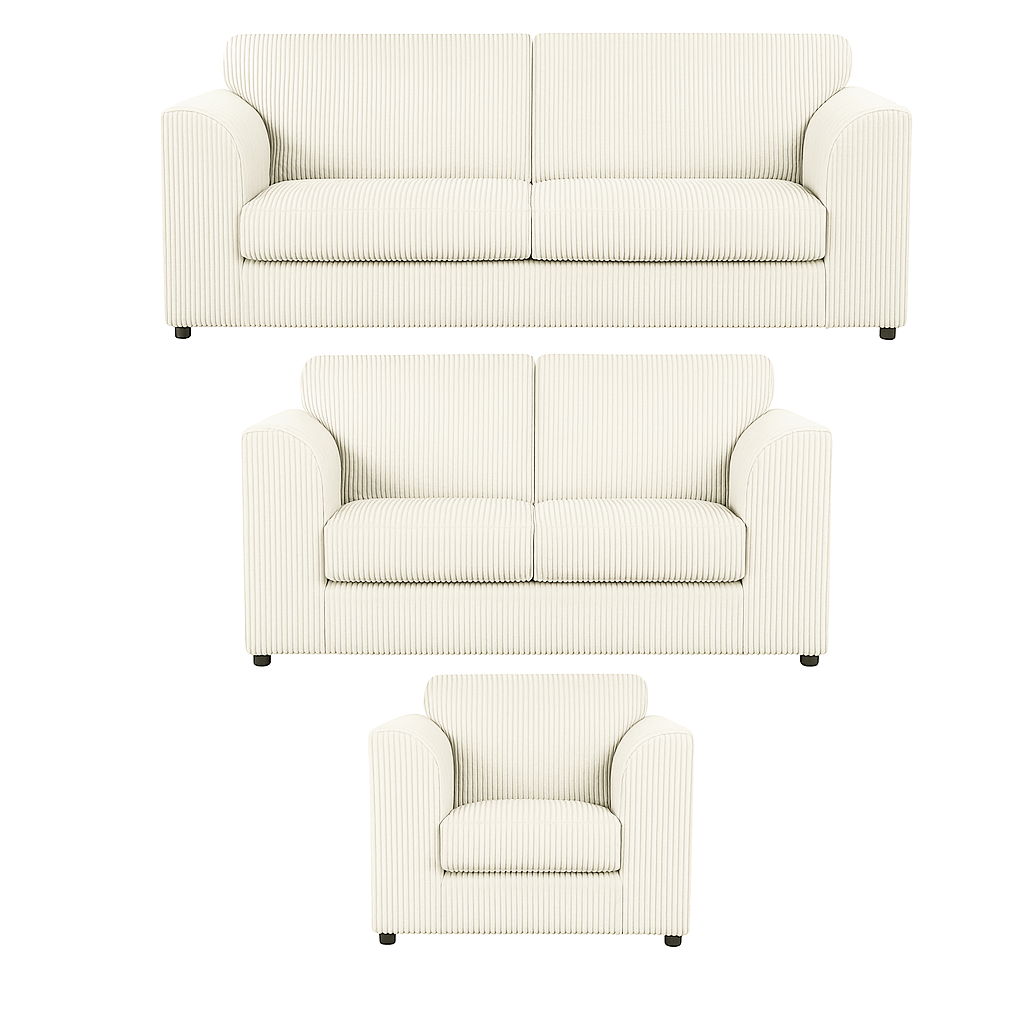 Luxor Full Jumbo Cord 3 Piece Suite - Full Back