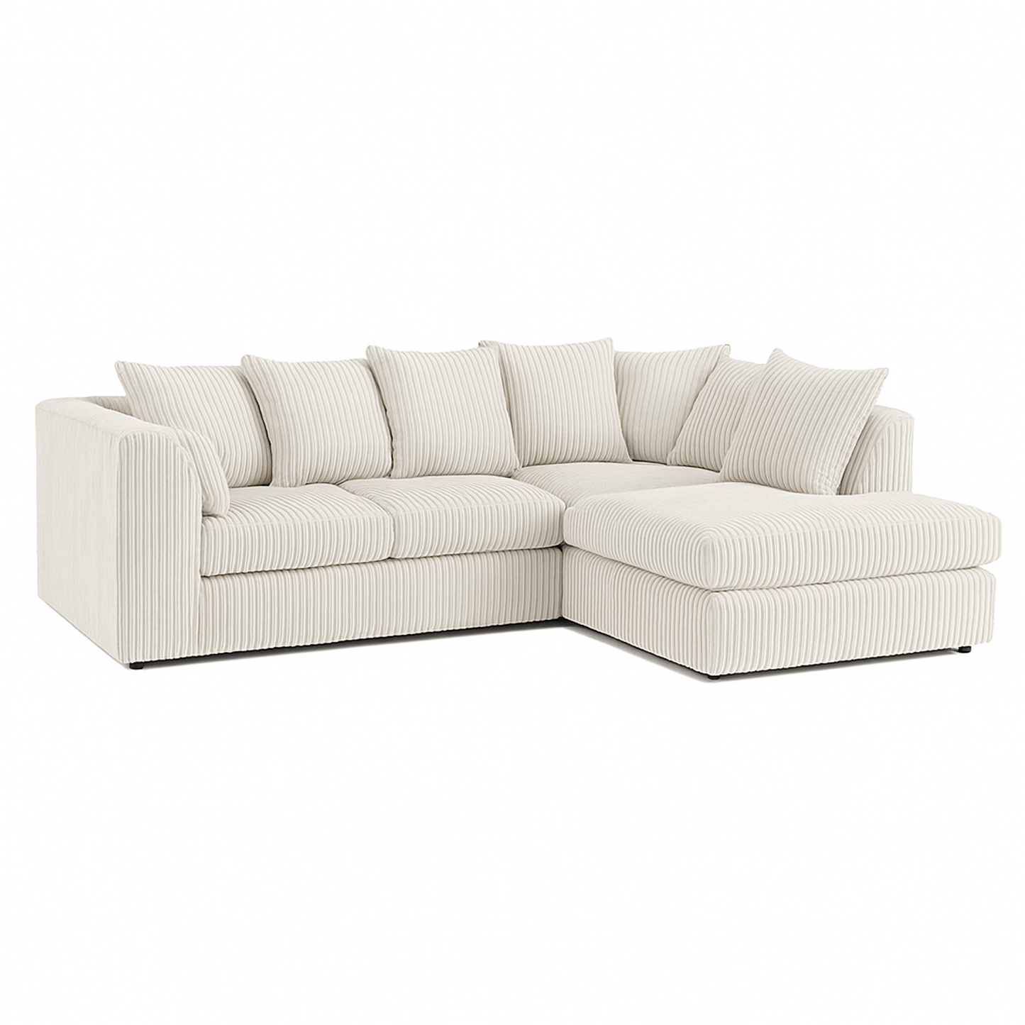 Luxor Cord Fabric 4 Seater Corner Sofa Scatter Back