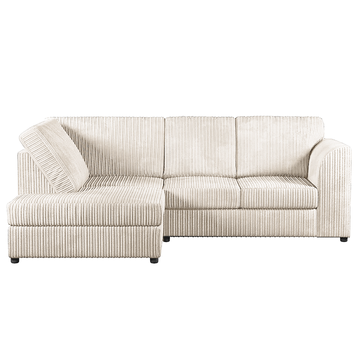 Luxor Cord Fabric 4 Seater Corner Sofa Full Back