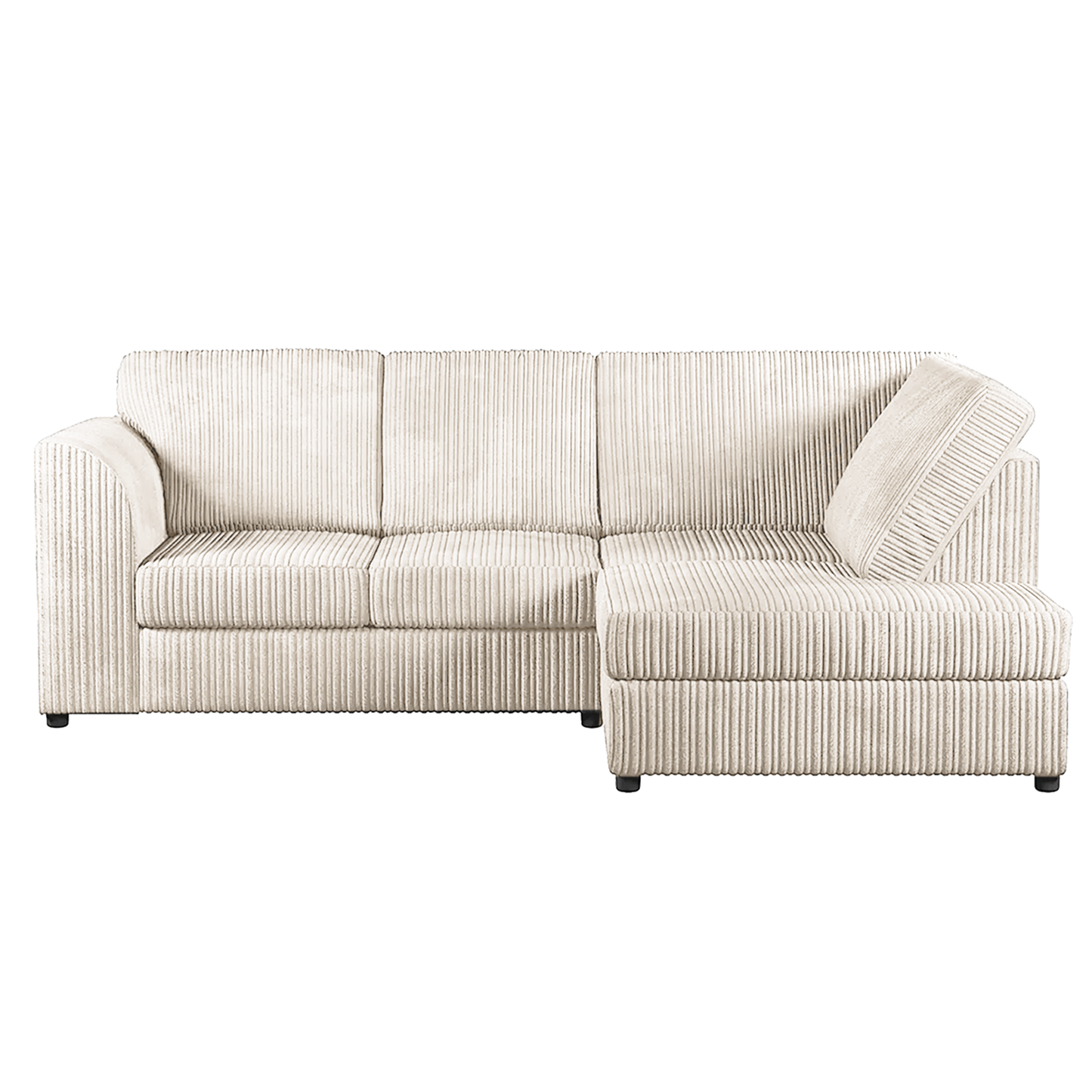 Luxor Cord Fabric 4 Seater Corner Sofa Full Back