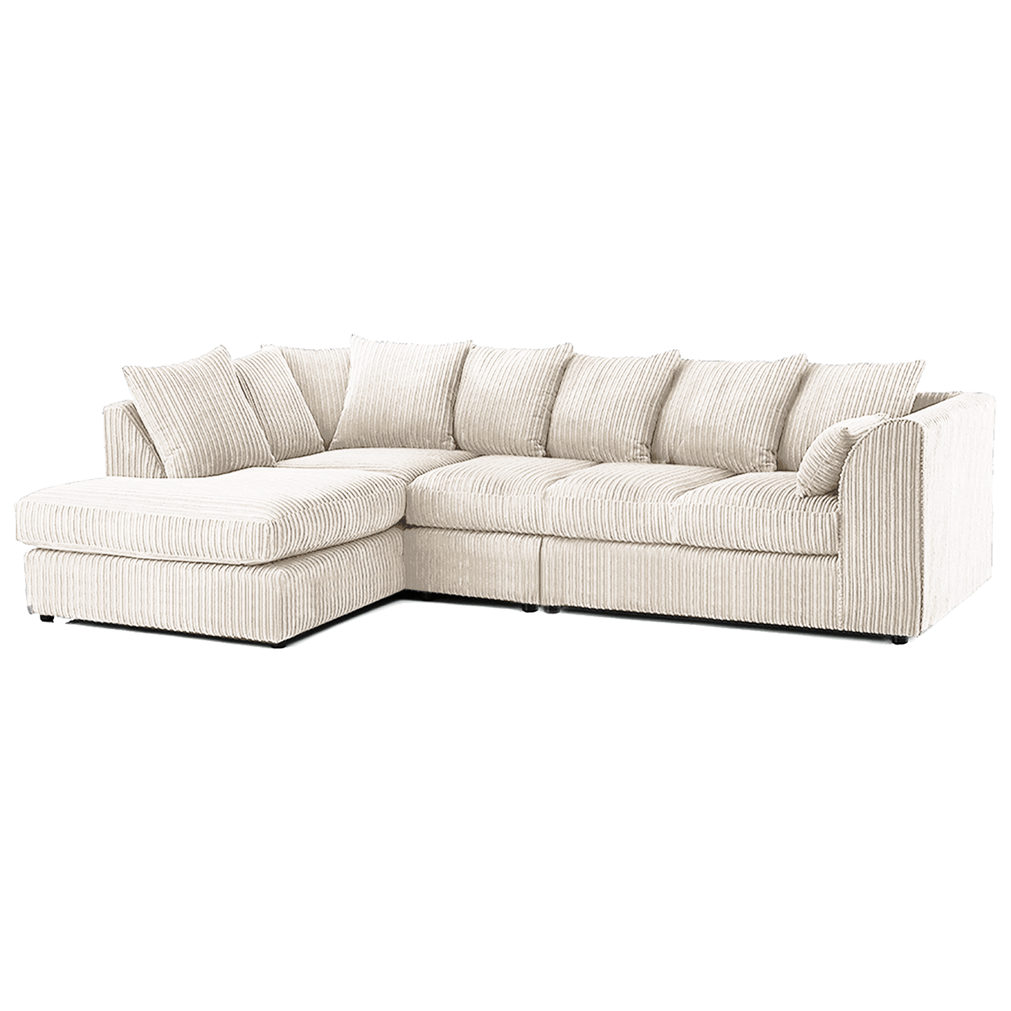 Luxor Full Cord Fabric 5 Seater Corner Sofa Scatter Back