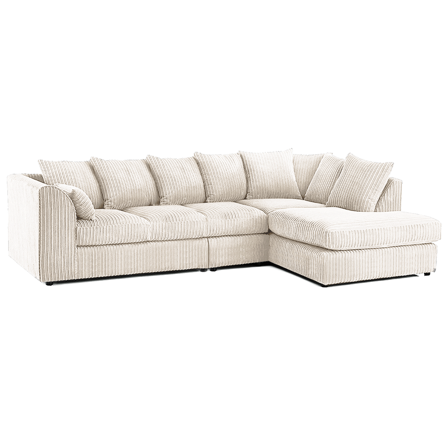 Luxor Full Cord Fabric 5 Seater Corner Sofa Scatter Back