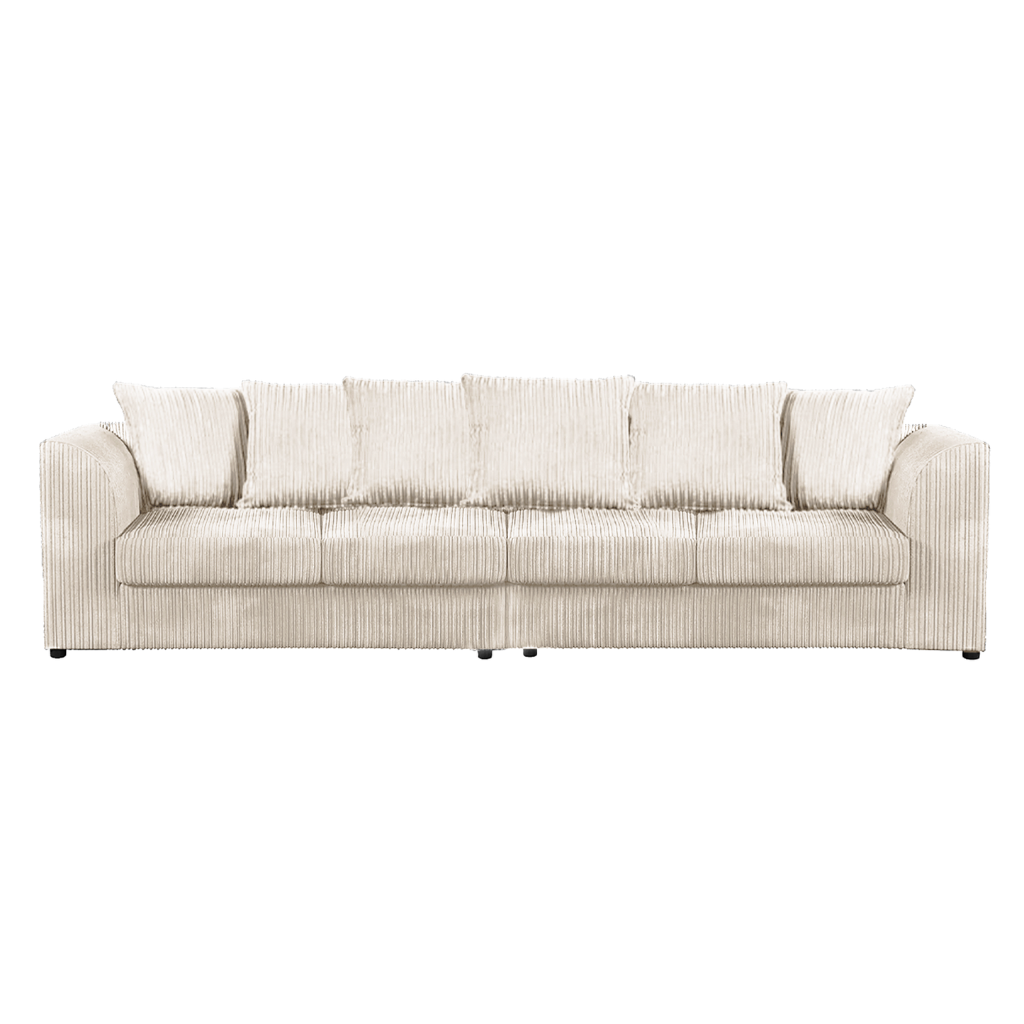 Luxor Cord Long Fabric 4 Seater - Scatter back