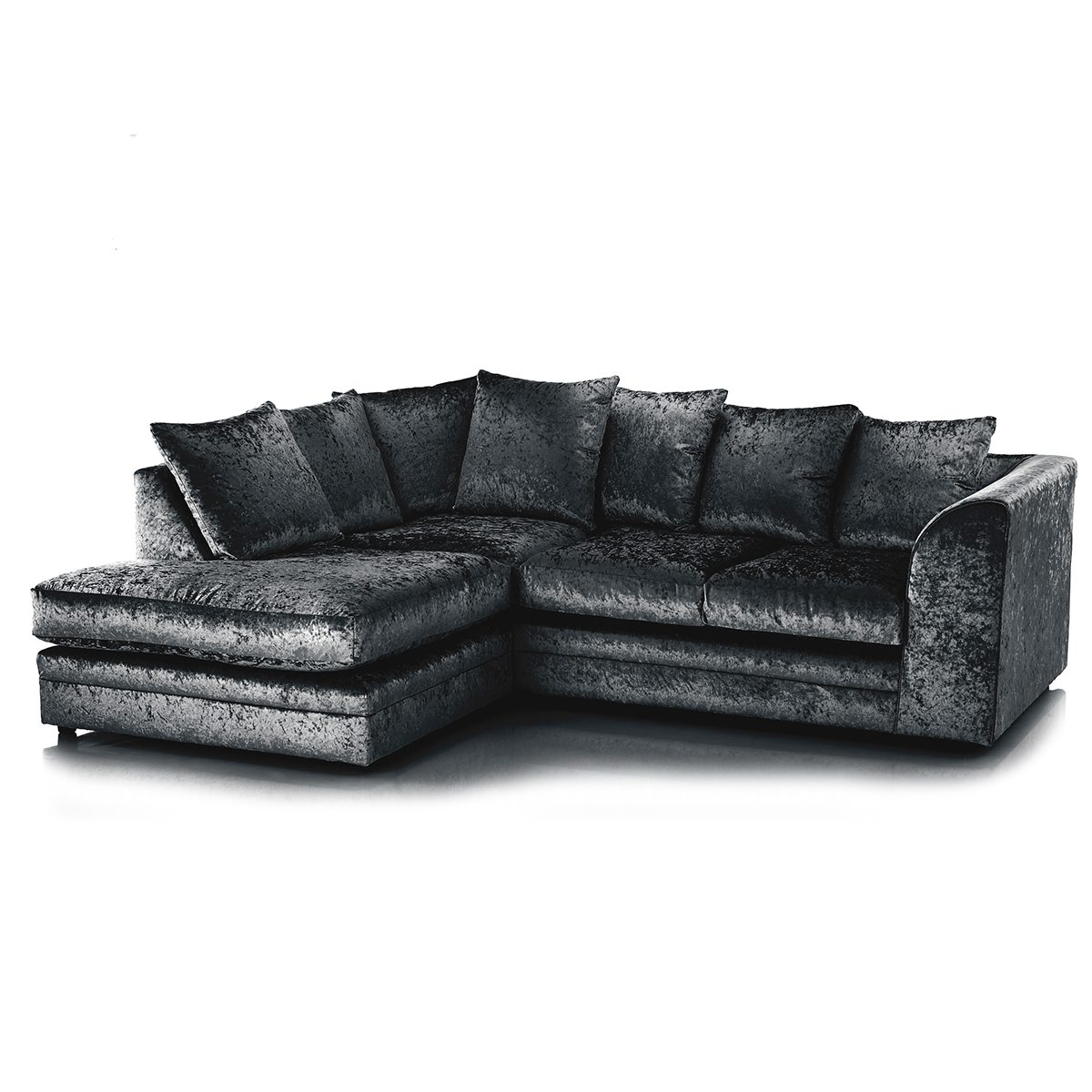 Crystal Crushed Velvet Scatter Corner Sofa