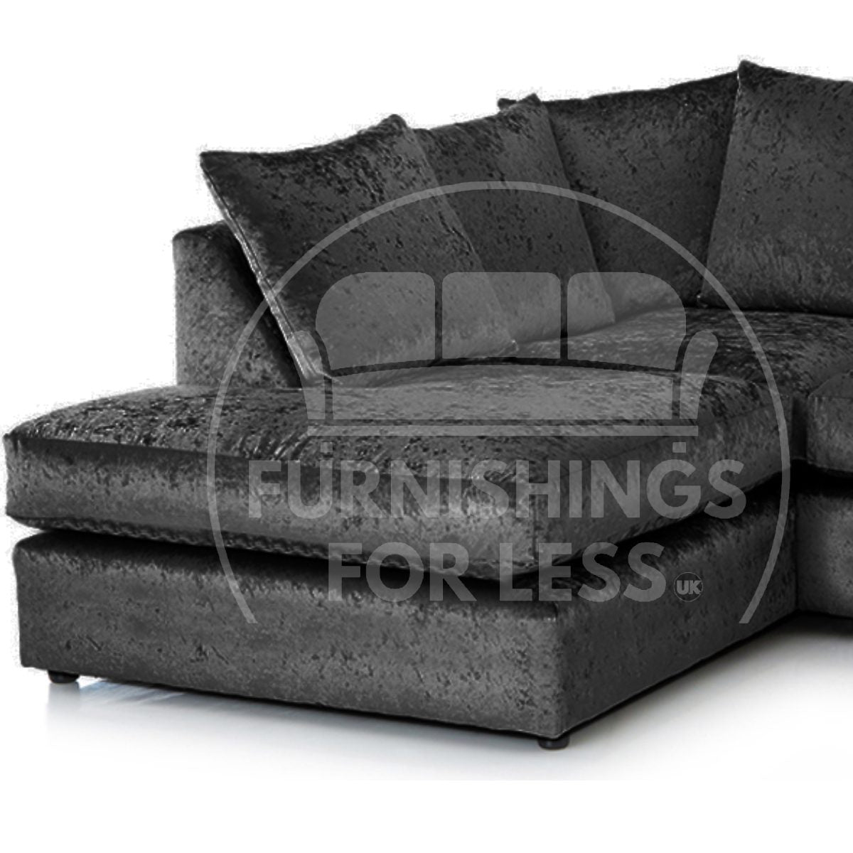 Crystal Crushed Velvet Scatter Back 5 Seater L Shaped Corner Sofa - 5