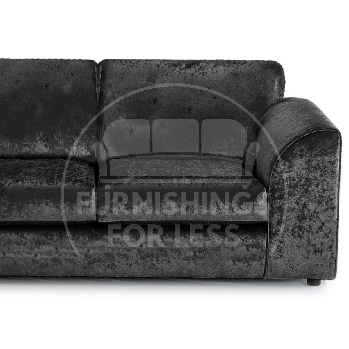 Crystal Crushed Velvet 3 Seater Sofa Full Back - 2