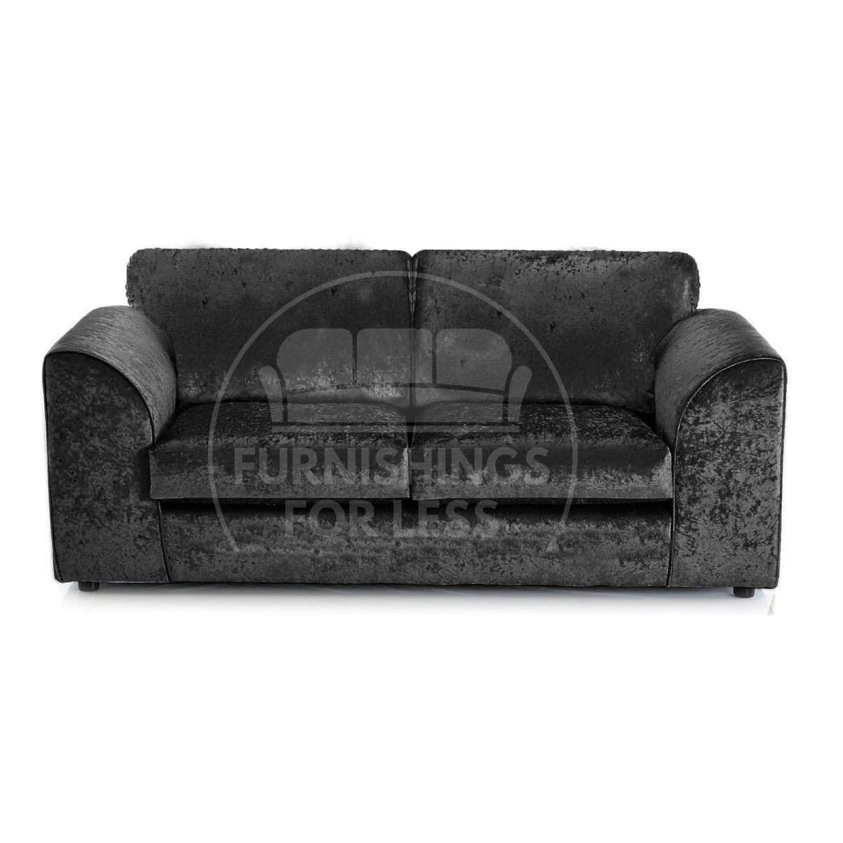 Crystal Crushed Velvet 3 Seater Sofa Full Back