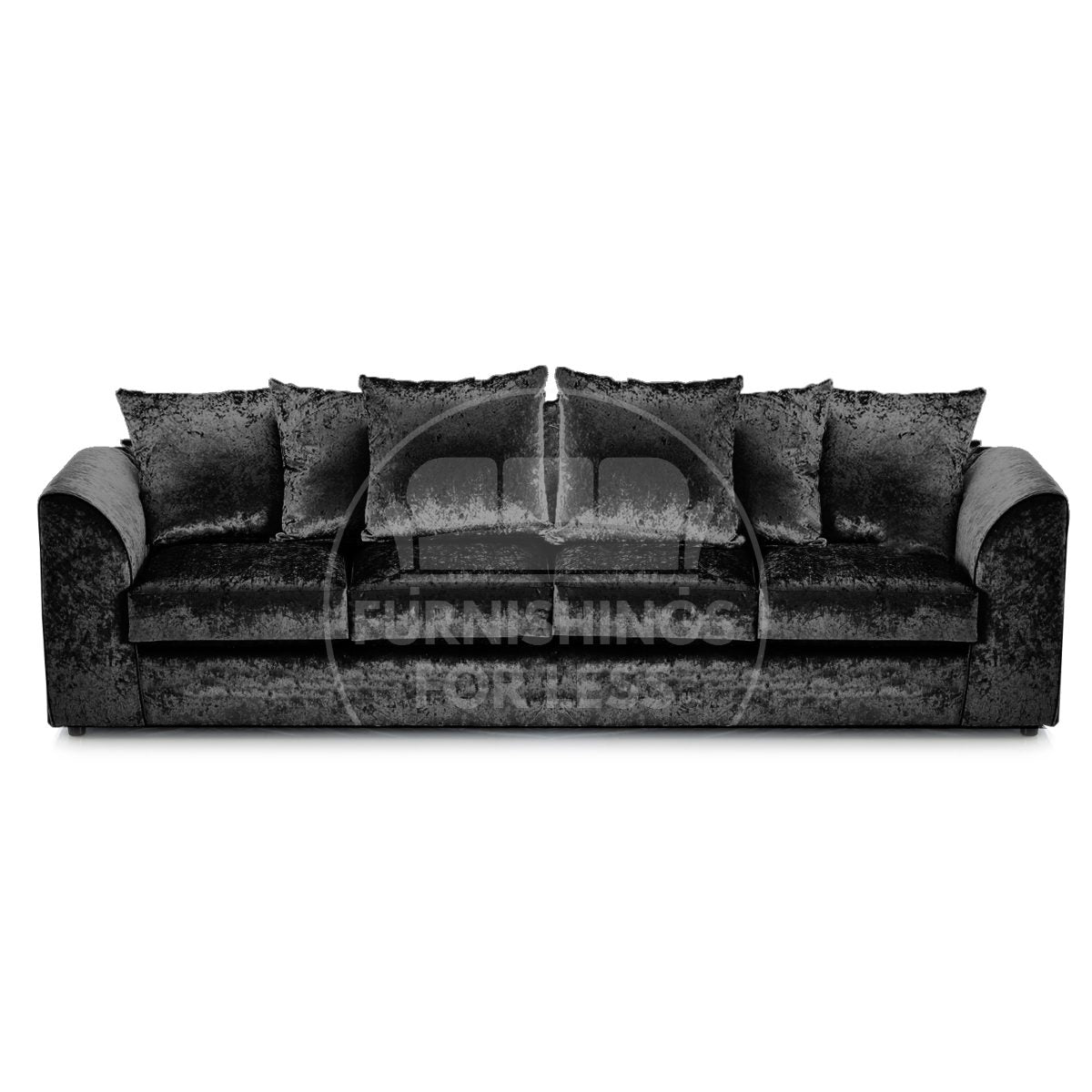 Crystal Crushed Velvet Long Fabric 4 Seater Sofa Scatter back