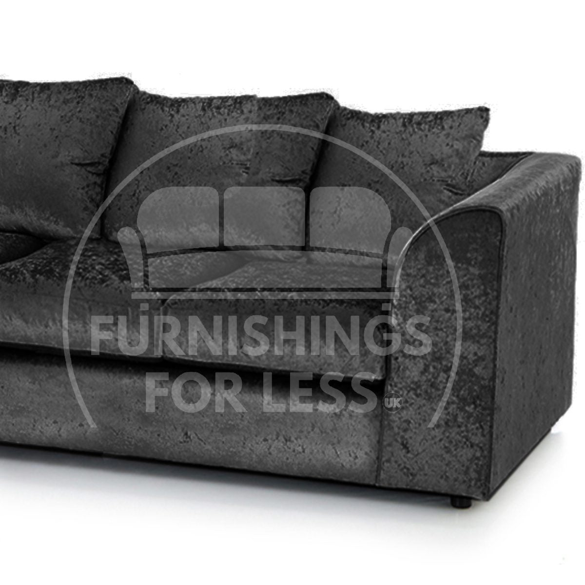 Crystal Crushed Velvet Scatter Back 5 Seater L Shaped Corner Sofa - 2