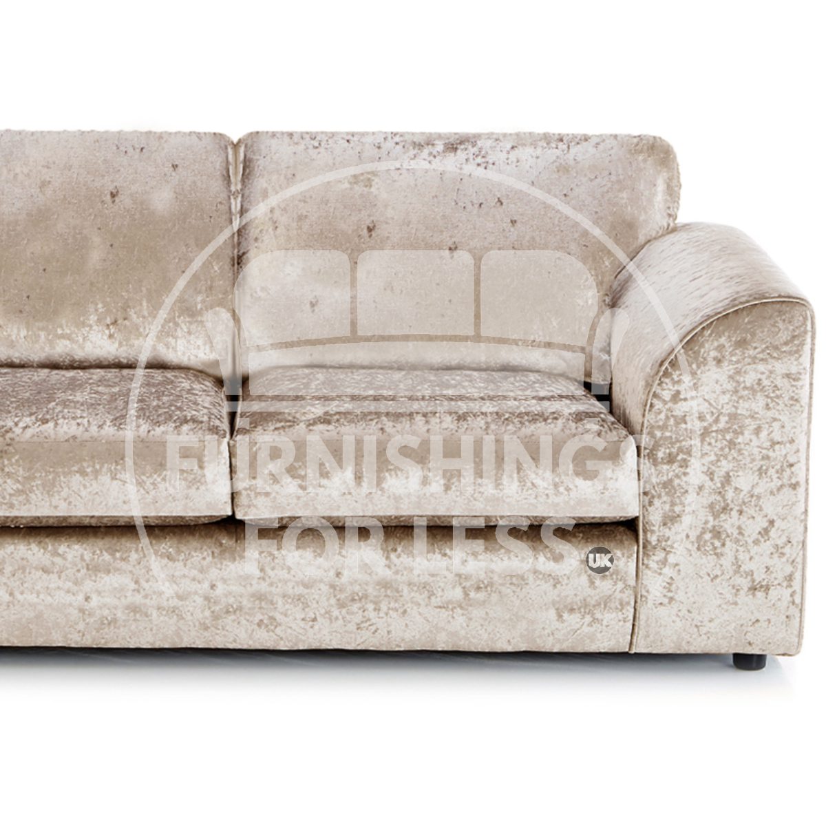 Crystal Crushed Velvet 3 Seater and 2 Armchairs Full Back - 3