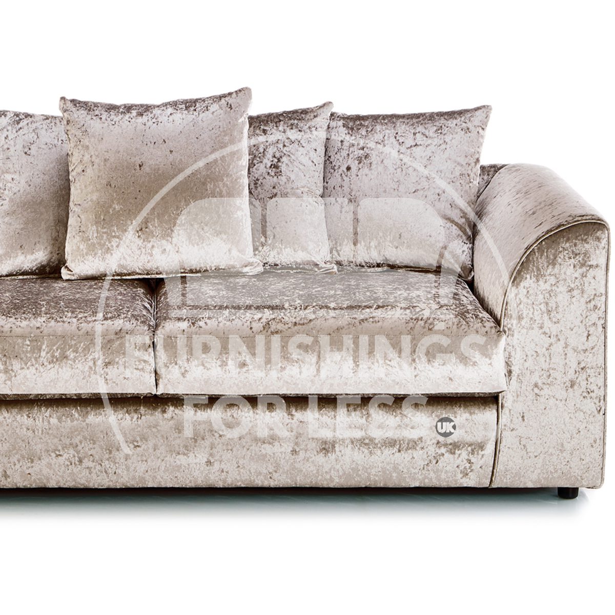 Crystal Crushed Velvet 3 Piece Sofa Suite Scatter Back - 3
