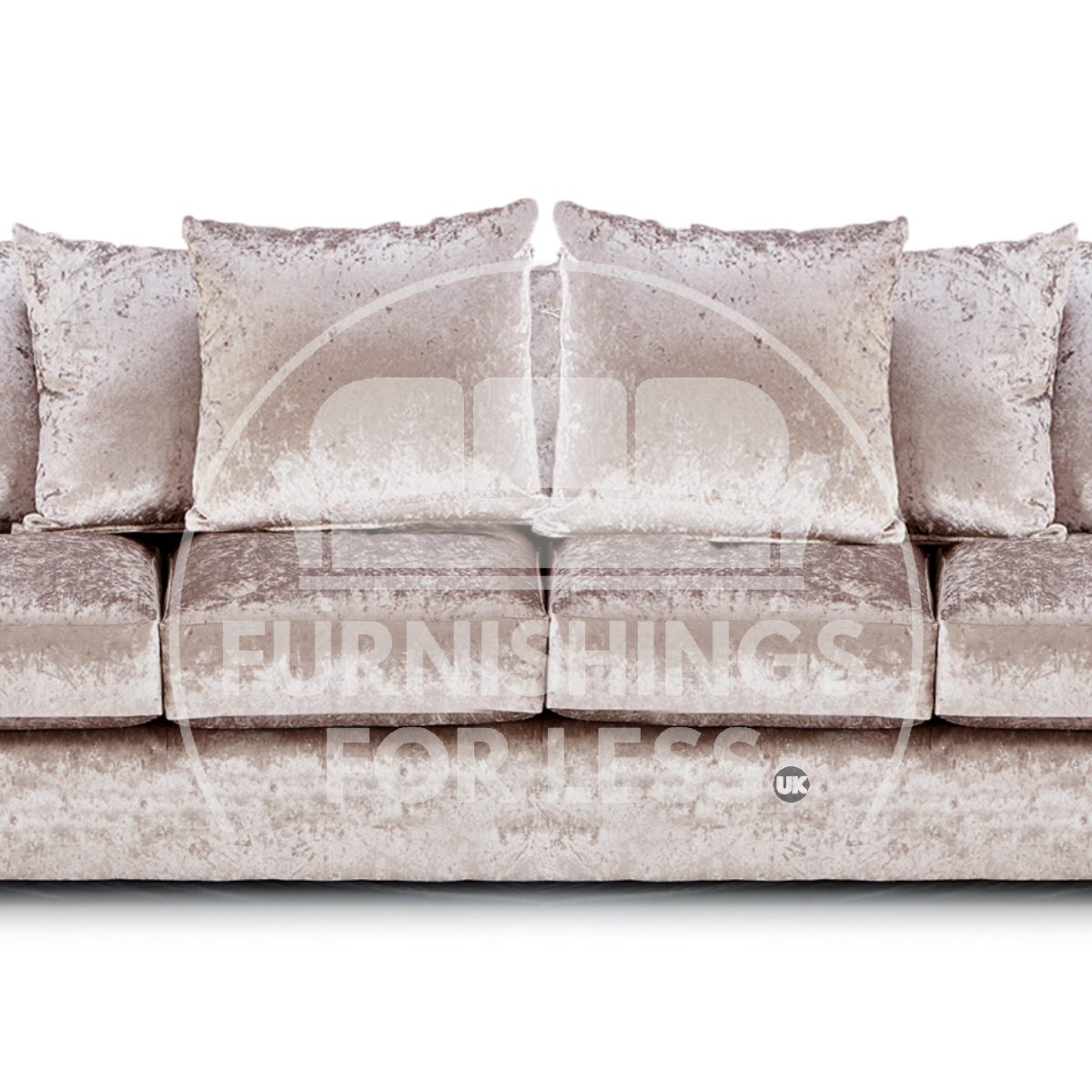 Crystal Crushed Velvet Long Fabric 4 Seater Sofa Scatter back - 3