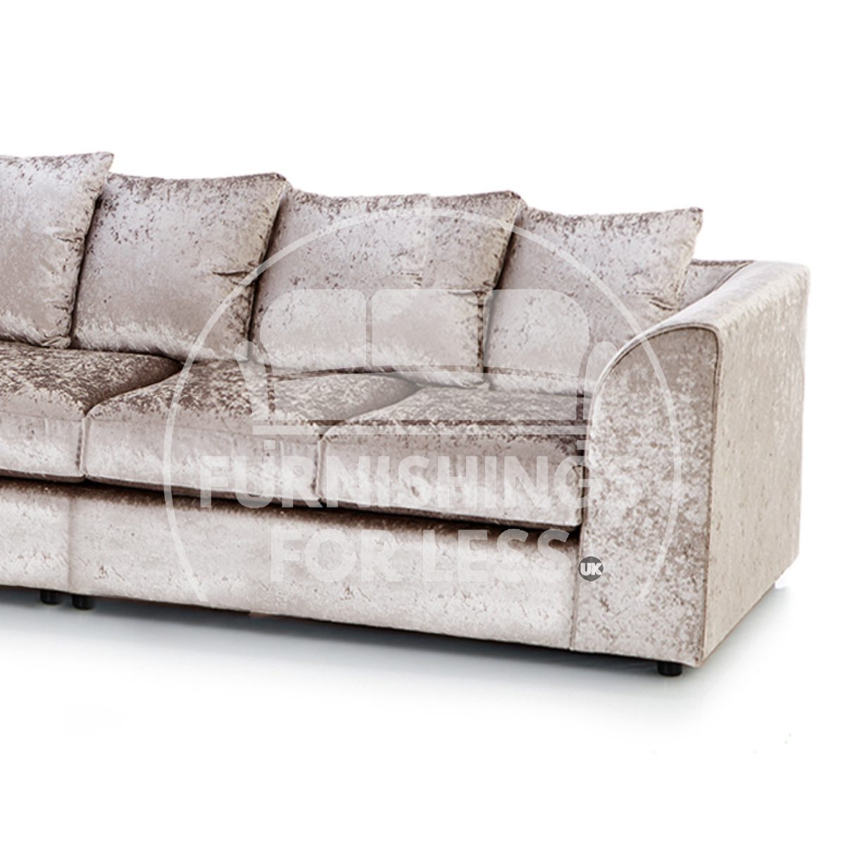Crystal Crushed Velvet Scatter Back 5 Seater L Shaped Corner Sofa - 3