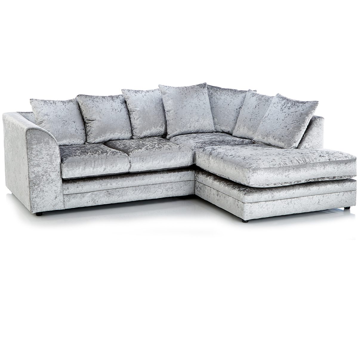 Crystal Crushed Velvet Scatter Corner Sofa - 2