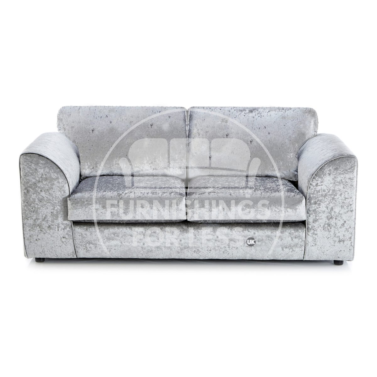 Crystal Crushed Velvet 3 Seater Sofa Full Back