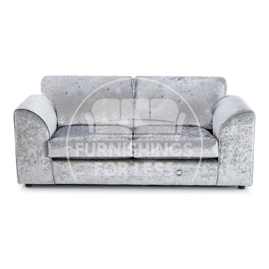 Crystal Crushed Velvet 3 Seater Sofa Full Back