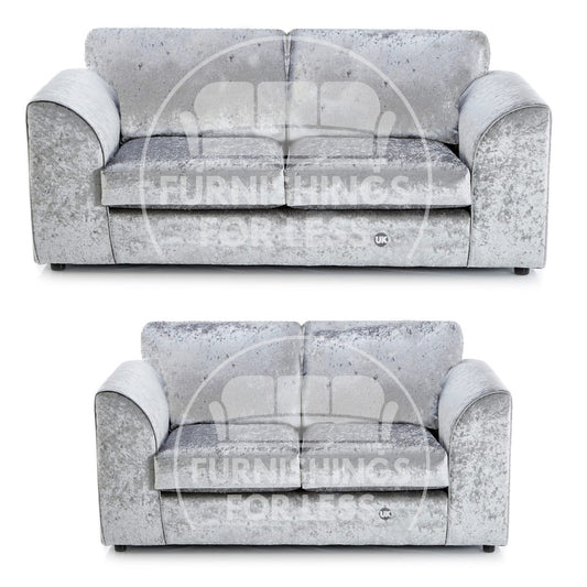 Crystal Crushed Velvet Sofa Suite Full Back