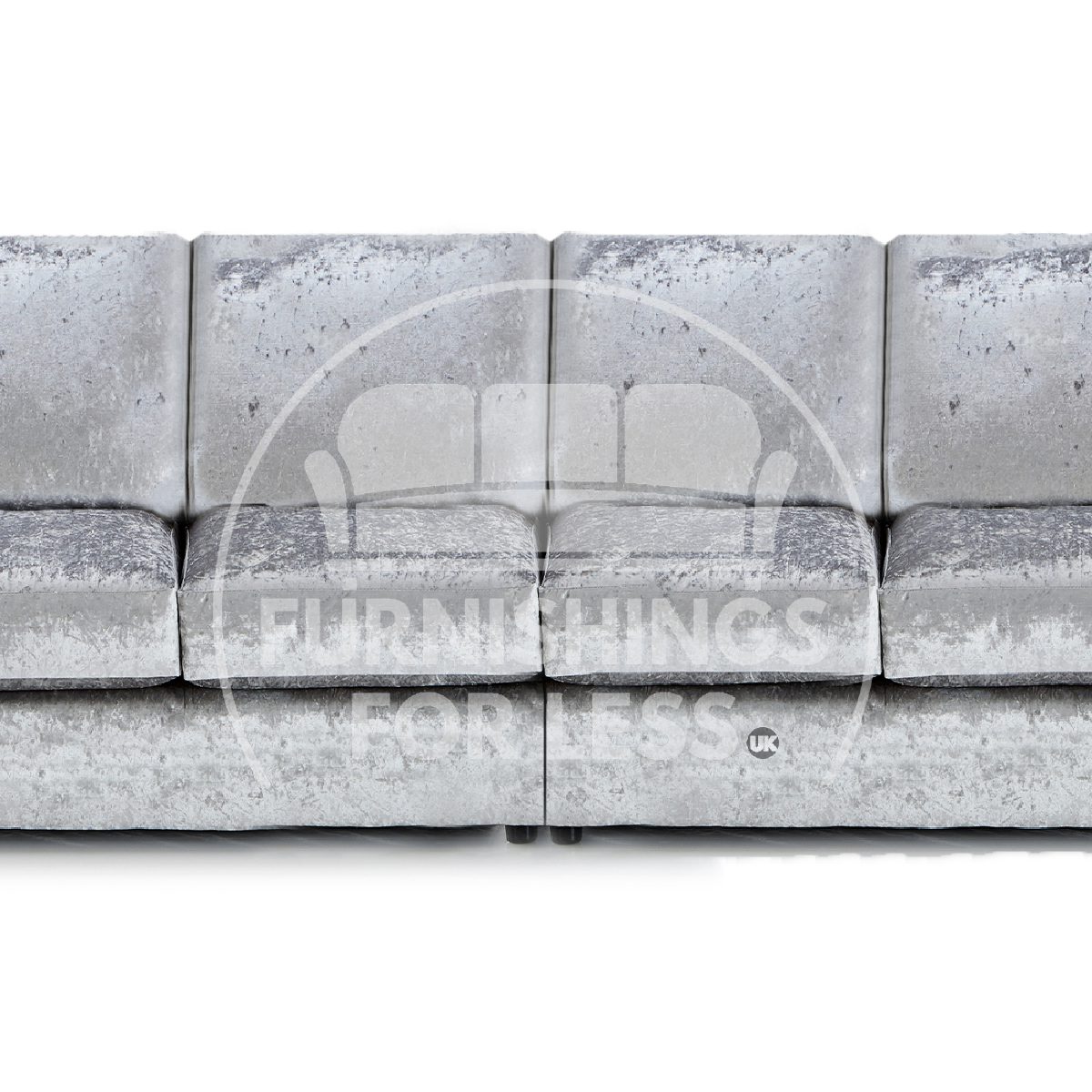 Crystal Crushed Velvet Long Fabric 4 Seater Sofa Full Back - 4