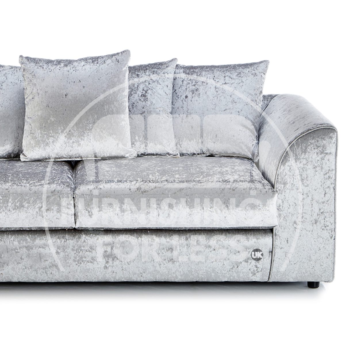 Crystal Crushed Velvet 3 Piece Sofa Suite Scatter Back - 4