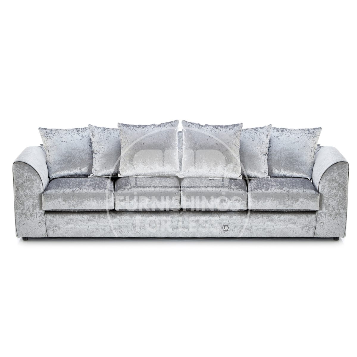 Crystal Crushed Velvet Long Fabric 4 Seater Sofa Scatter back