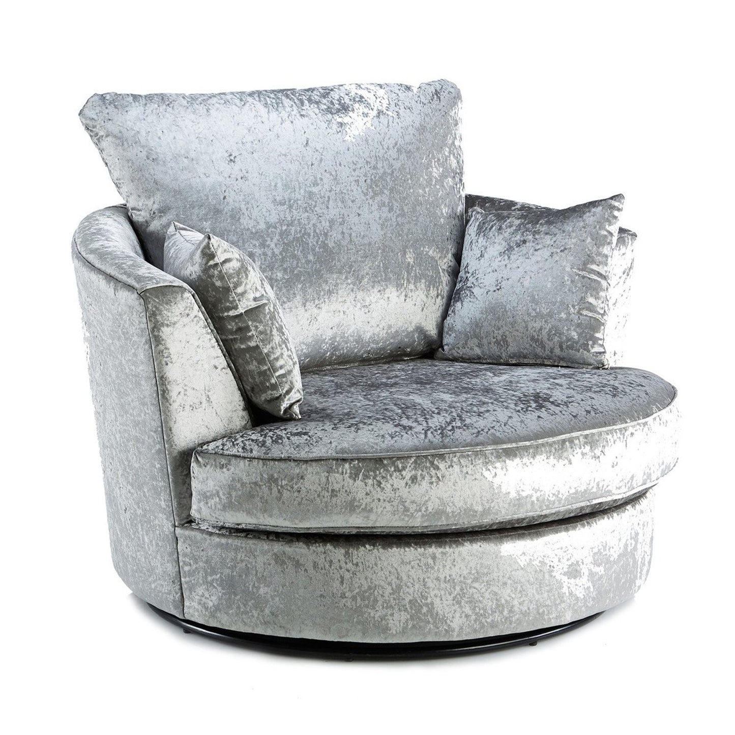 Crystal Crushed Velvet Swivel Chair